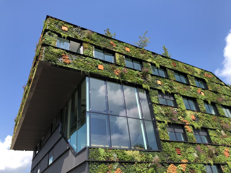 a building with centralized gardening
